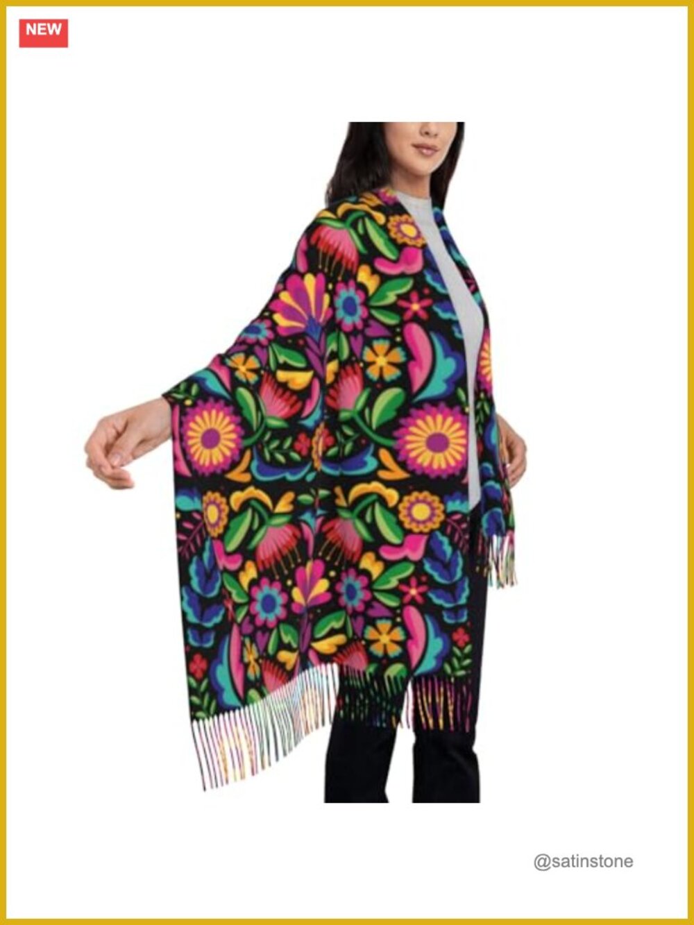 Luxurious Faux Cashmere Shawl Wrap for Women, Soft Warm Blanket Scarf Evening